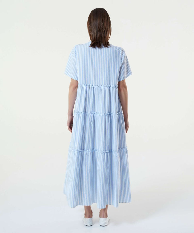 Machka Striped Pattern Dress Blue