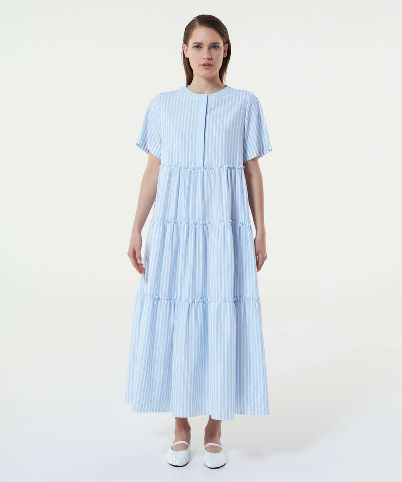 Machka Striped Pattern Dress Blue