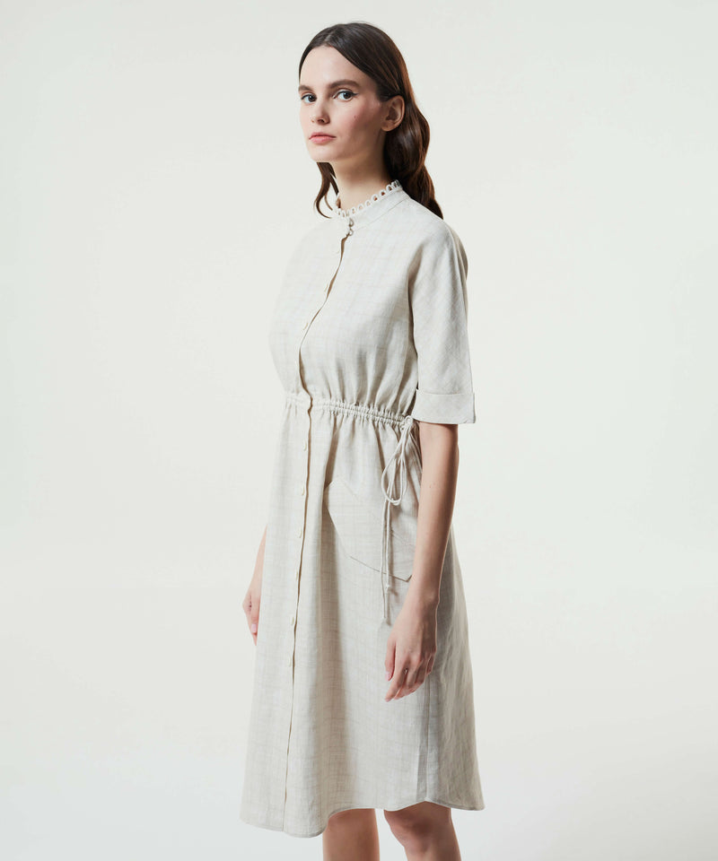 Machka Collar-Detail Dress Beige