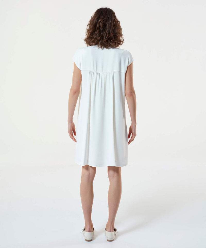 Machka Jewel Neck Short Dress Off White