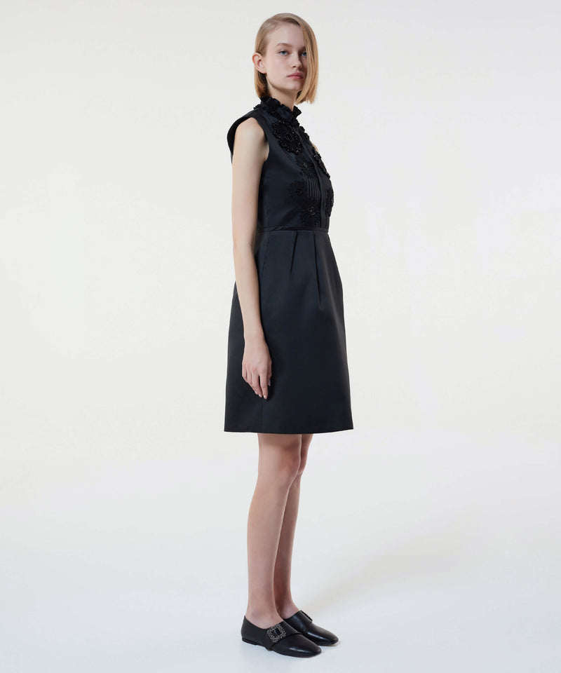 Machka Bead-Embroidered Sheath Dress Black