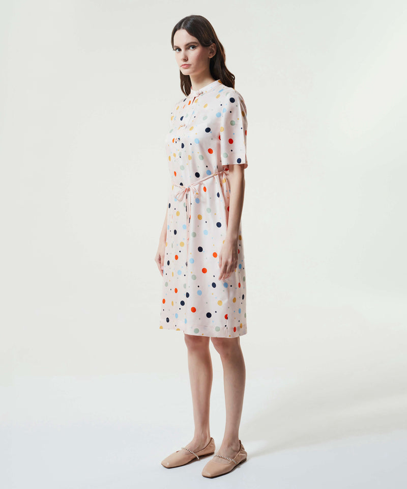 Machka Polka Dot Midi Dress Powder