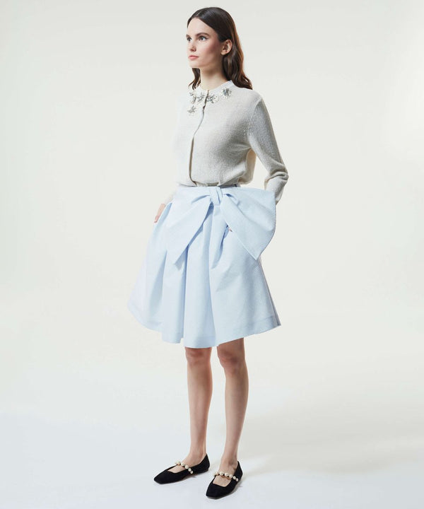 Machka Bow Detail Skirt Ice Blue