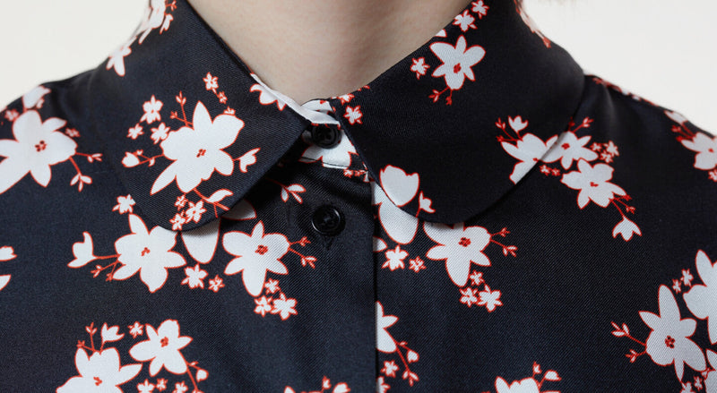 Machka Floral Printed Shirt Black