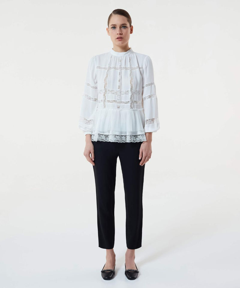 Machka Lace Detail Blouse Off White