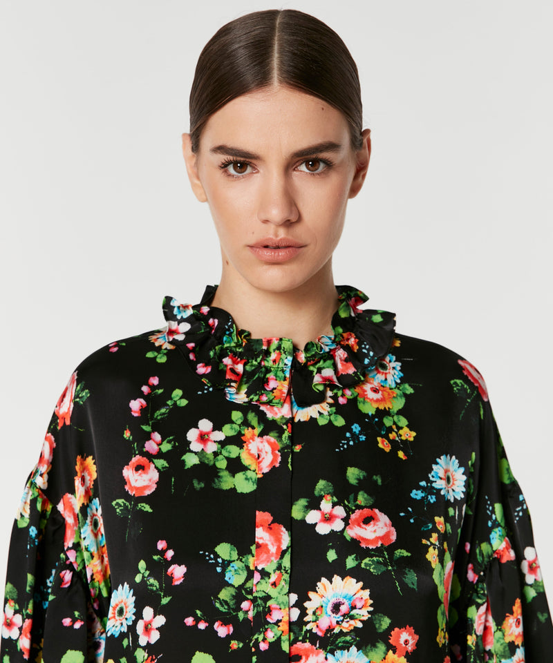 Machka Floral Tunic Blouse Black