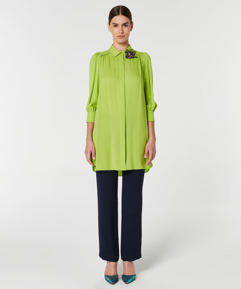 Machka Brooch-Embellished Shirt Green