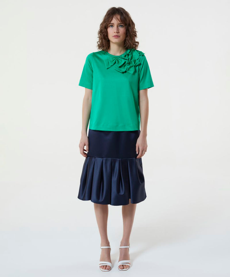 Machka Bow Detail T-Shirt Green