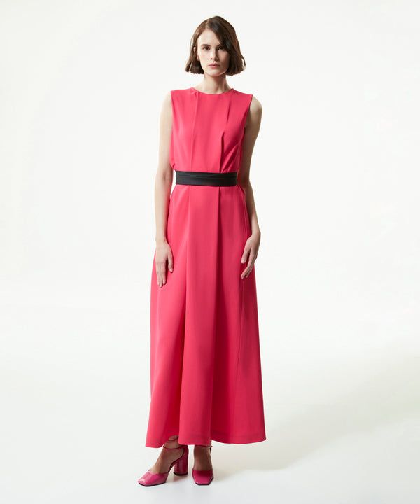 Machka Sleeveless Maxi Dress With Belt Fuchsia