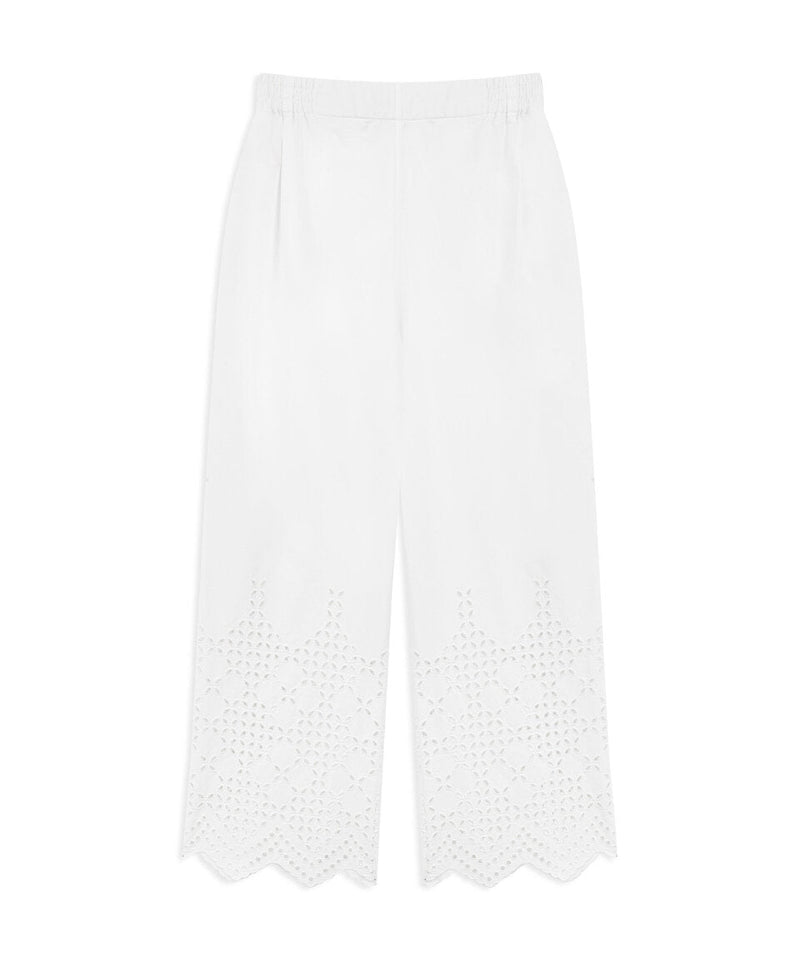 Machka Embroidered Relaxed Fit Trousers White