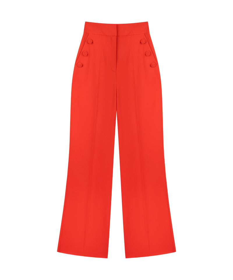 Machka Flowy Crepe Trousers Red