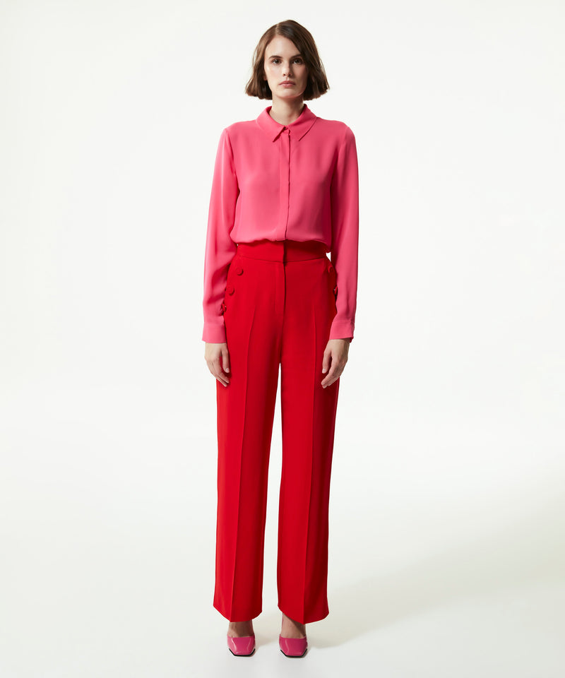 Machka Flowy Crepe Trousers Red