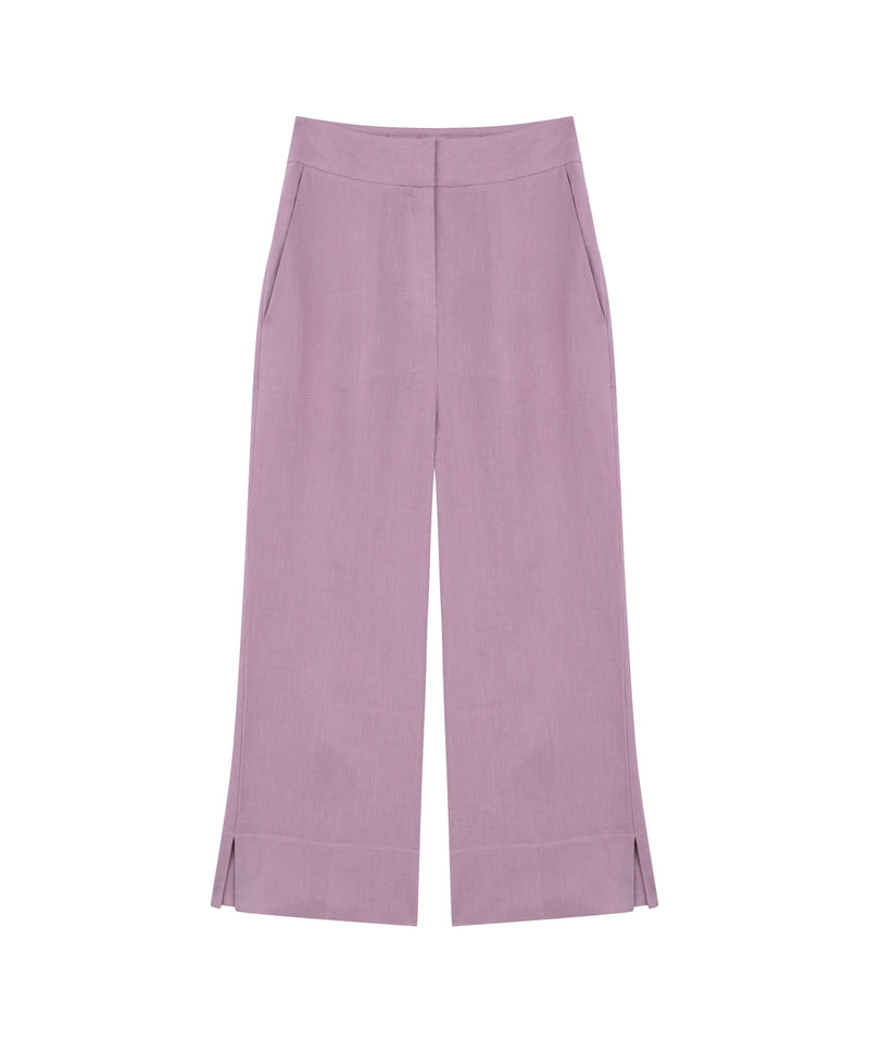 Machka Straight Fit Linen Trousers Lilac