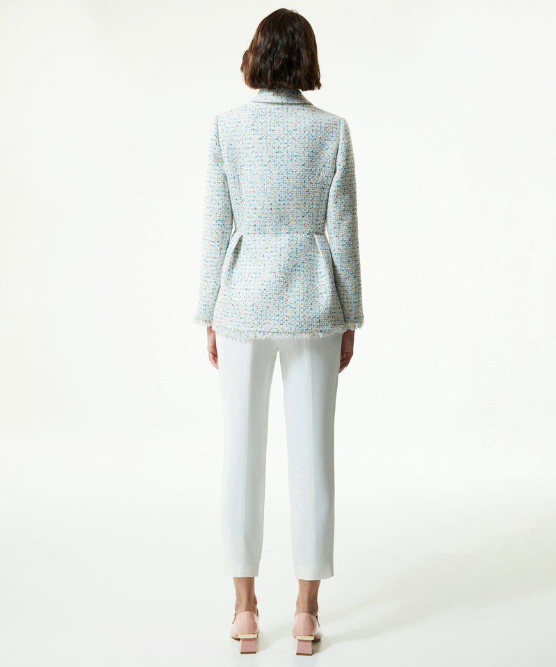 Machka Sequined Tweed Blazer Off White