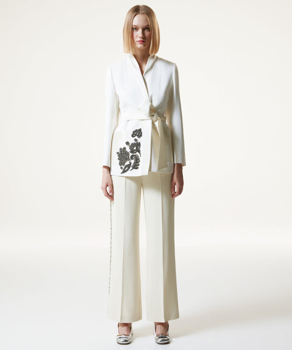 Machka Jacket Blazer With Beads And Sequins Off White