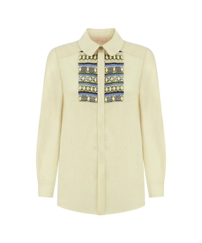 Machka Embellished Detail Tunic Shirt Yellow