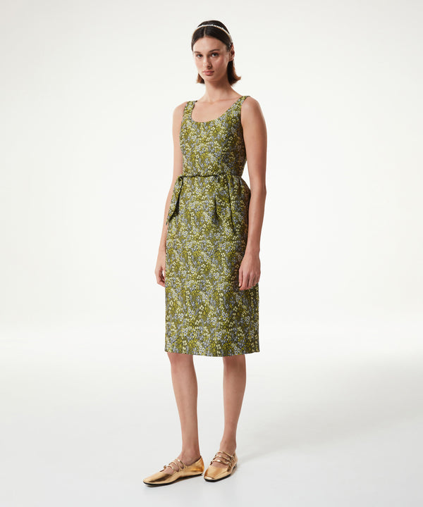 Machka Mini Floral Jacquard Dress Light Green