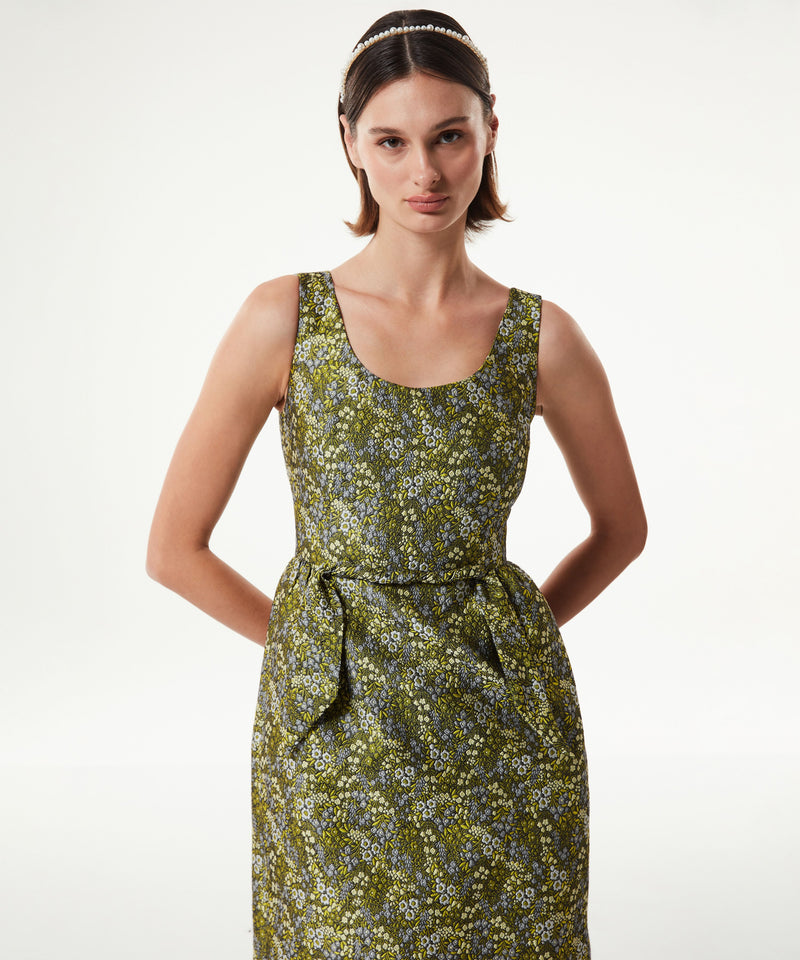 Machka Mini Floral Jacquard Dress Light Green