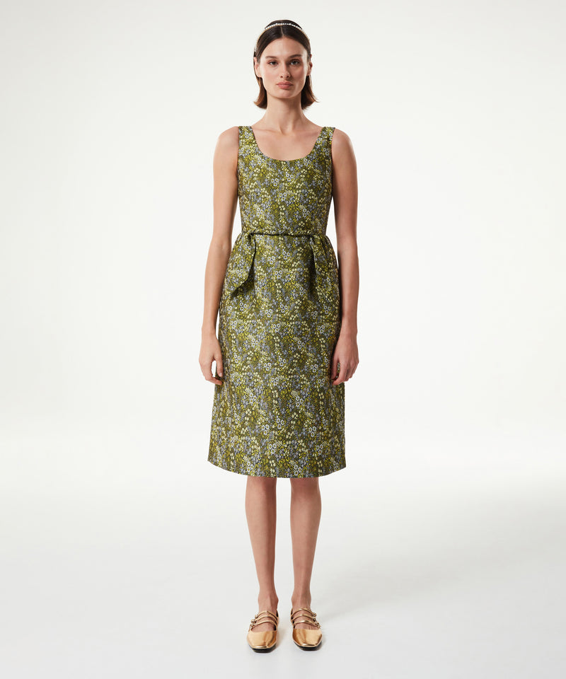 Machka Mini Floral Jacquard Dress Light Green