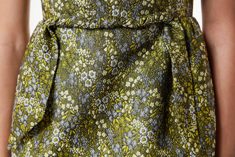 Machka Mini Floral Jacquard Dress Light Green