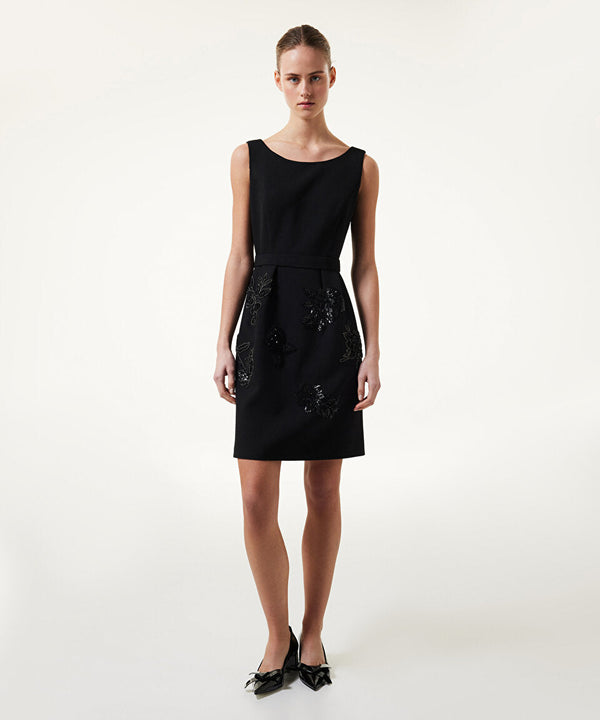 Machka Embroidered Mini Dress Black