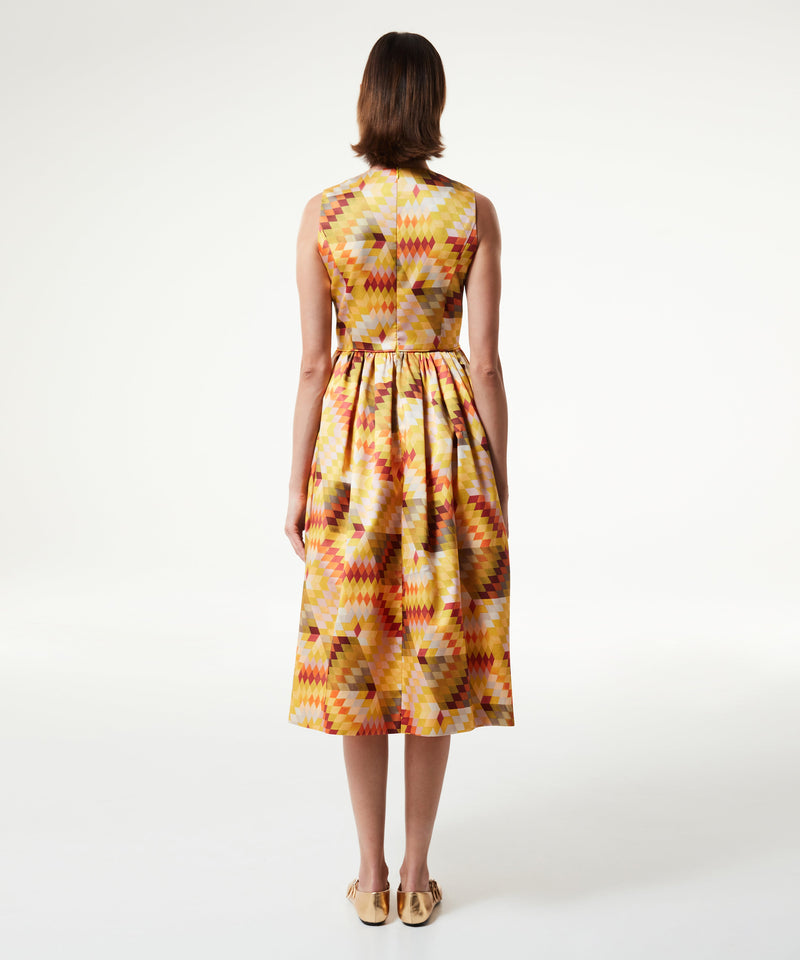 Machka Retro Pattern Dress Yellow