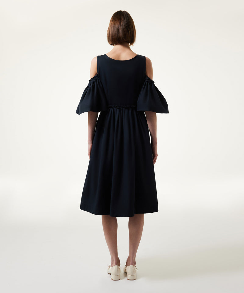 Machka Embroidered Flounce Dress Indigo