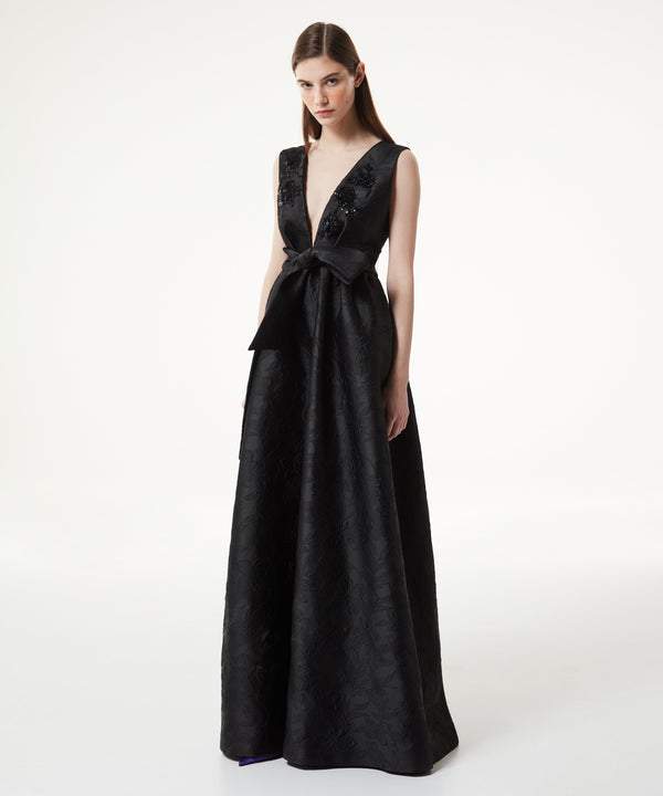 Machka Jacquard Maxi Dress Black