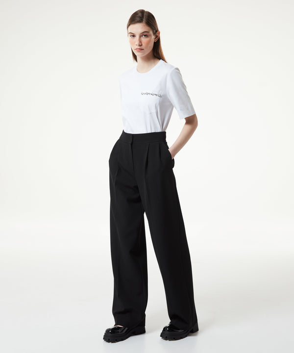 Machka Straight Fit Pleated Trousers Black