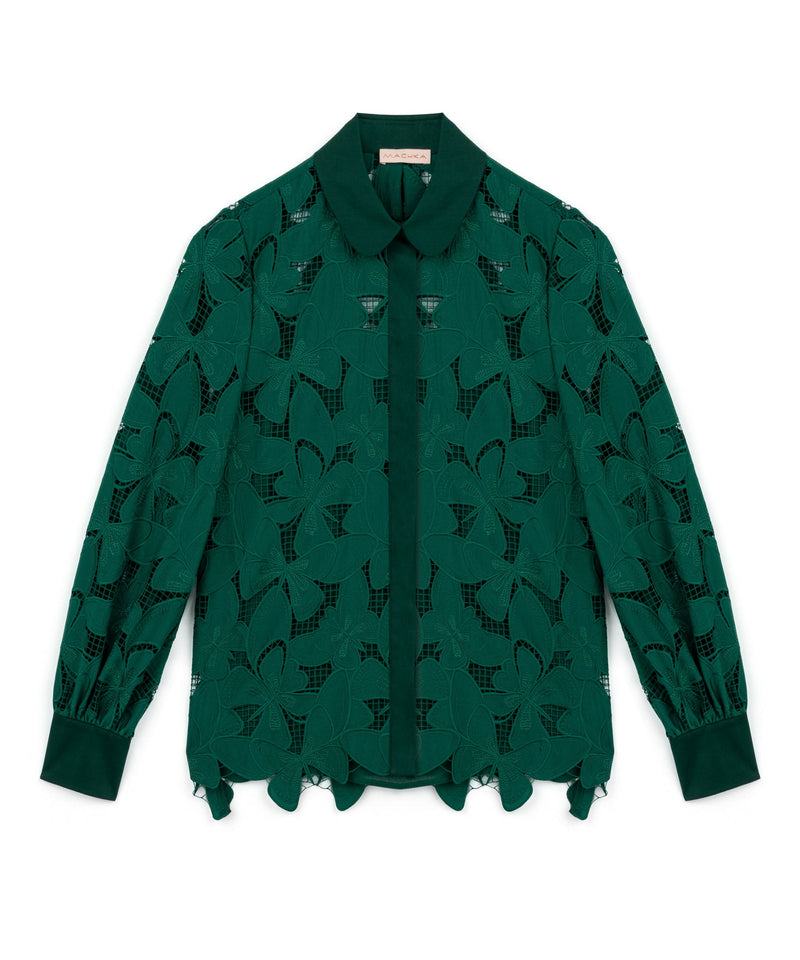 Machka Embroidered Shirt Dark Green