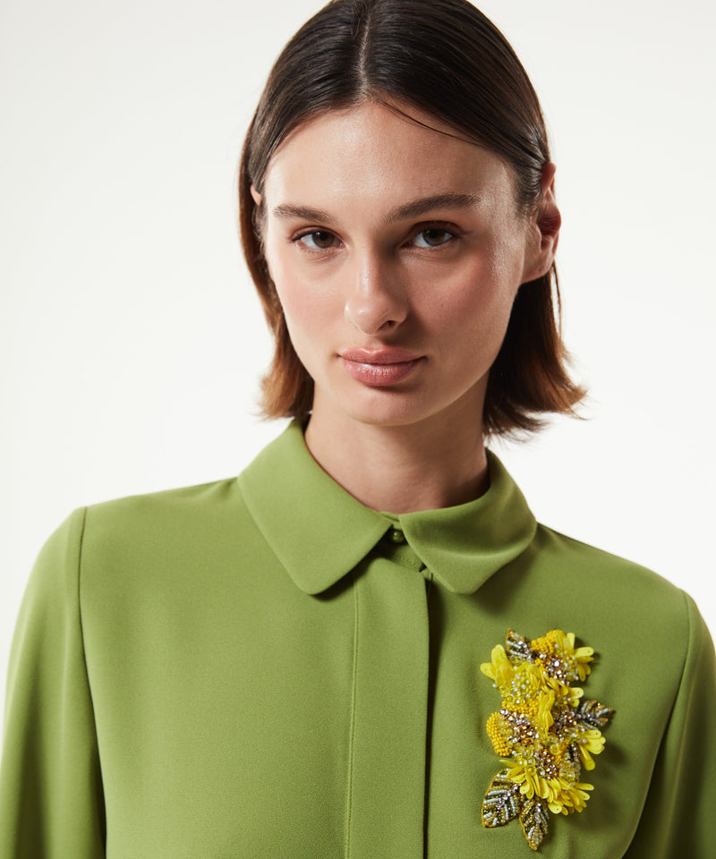 Machka Floral Module Embroidered Shirt Light Green