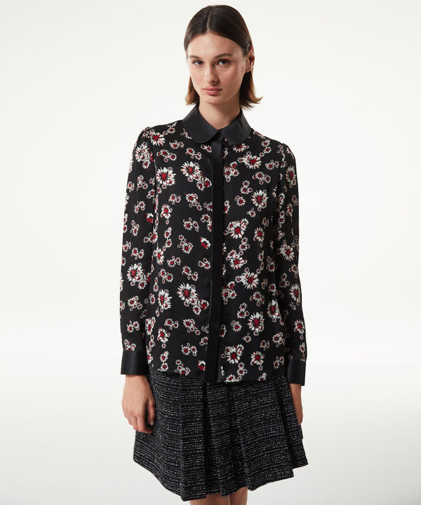 Machka Flower Pattern Shirt Black