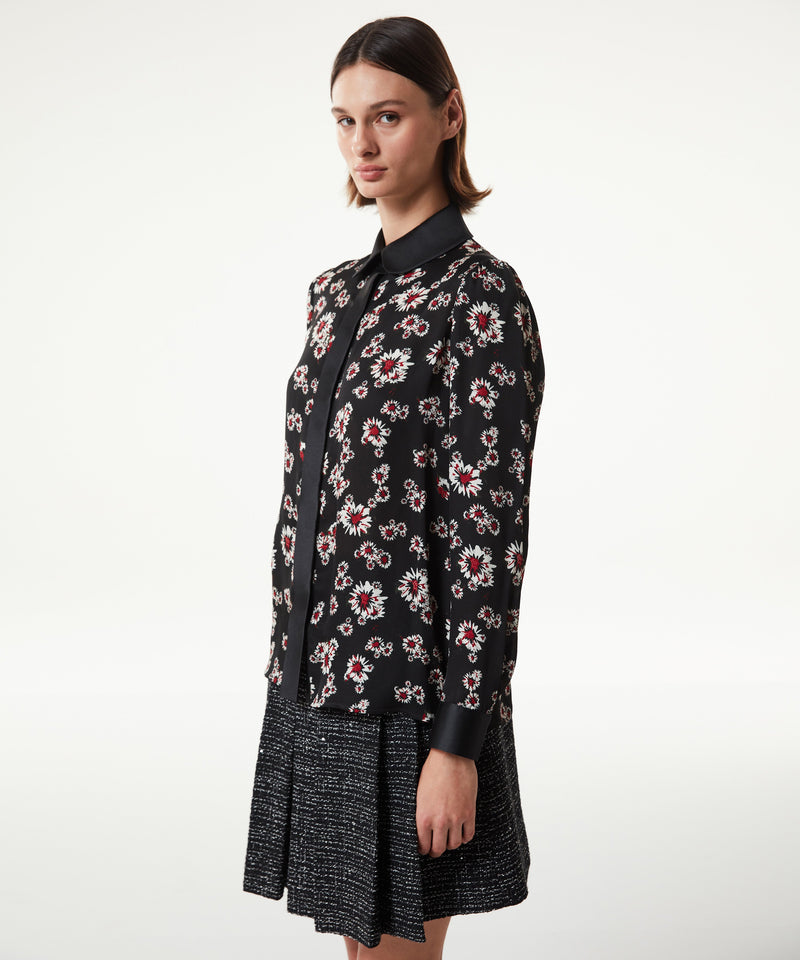 Machka Flower Pattern Shirt Black