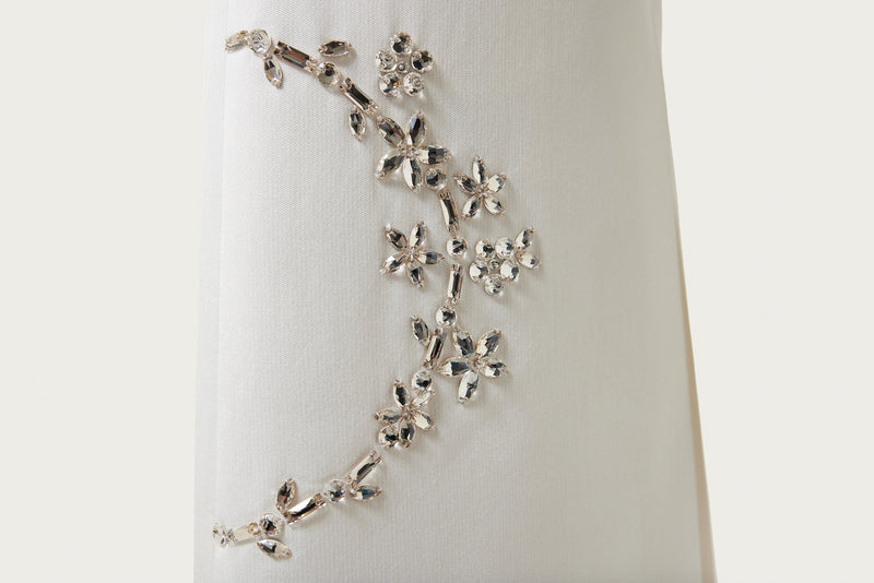 Machka Embroidered Crepe Blouse Off White