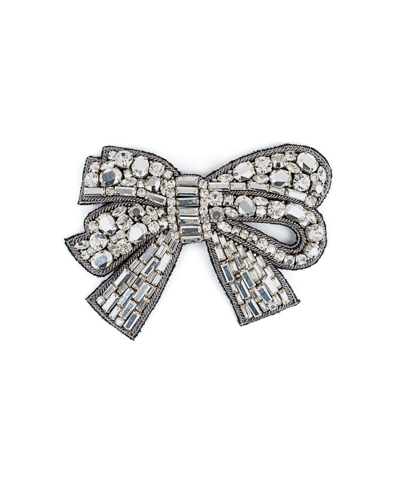 Machka Crystal Stone Bow Brooch Crystal