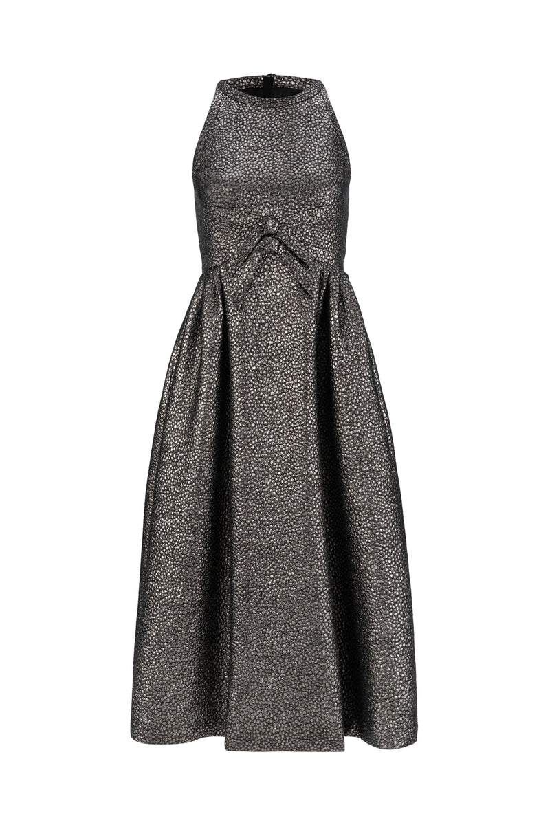 Machka Lurex Sleeveless Midi Dress Silver