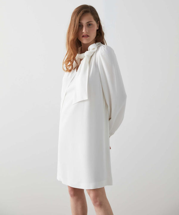 Machka Collar Detail Mini Dress Off White