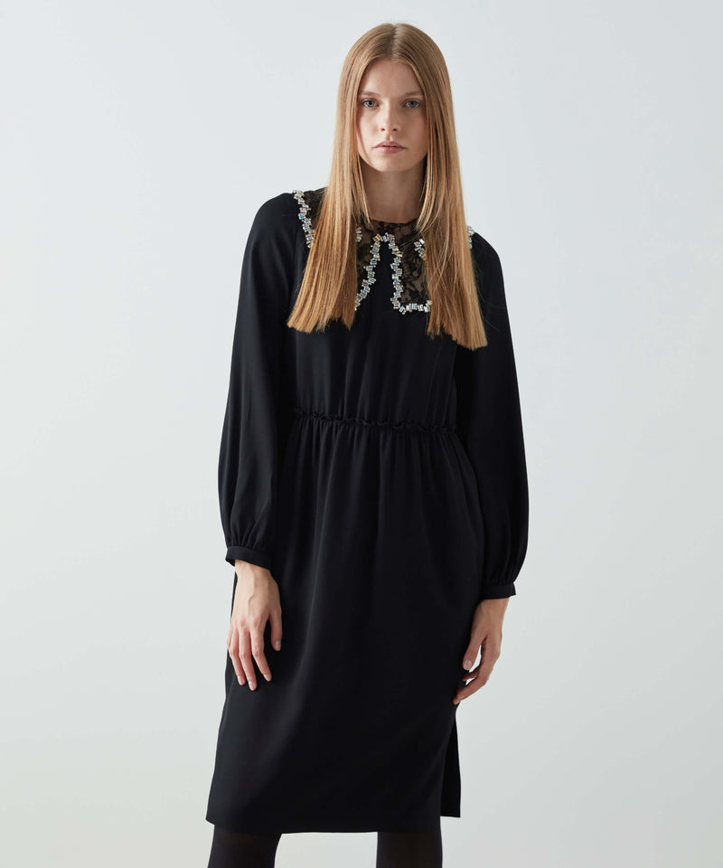 Machka Collar-Embellished Dress Black