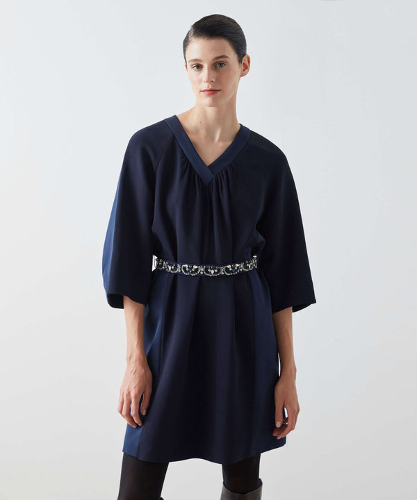 Machka Belt-Embellished Mini Dress Indigo