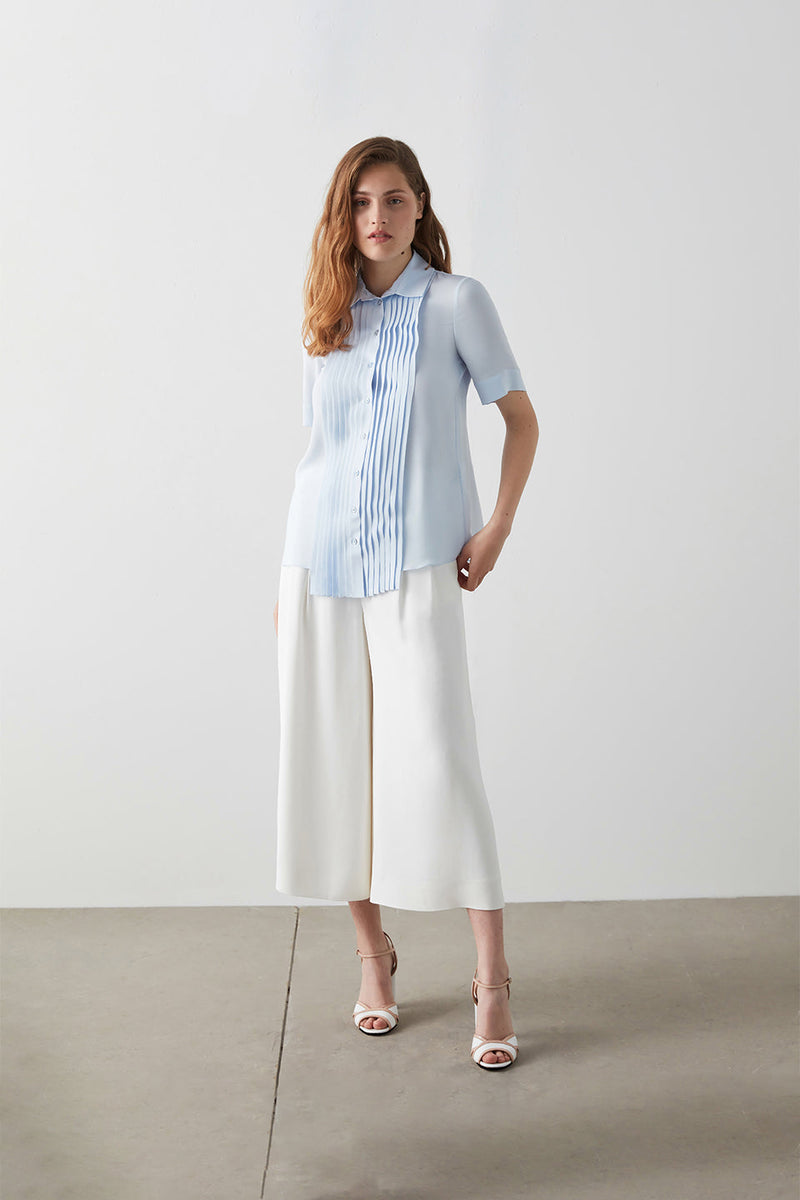 Machka Cullotte Crepe Trouser Off White