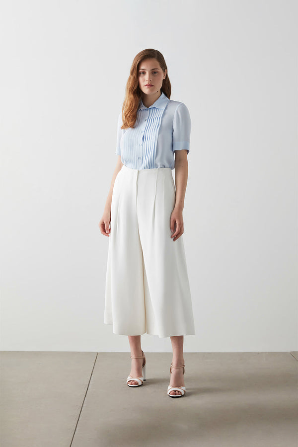 Machka Cullotte Crepe Trouser Off White