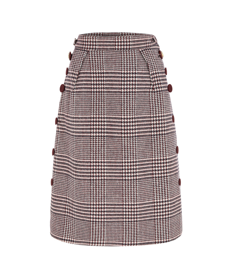 Machka Houndstooth Pattern Skirt Bordeaux