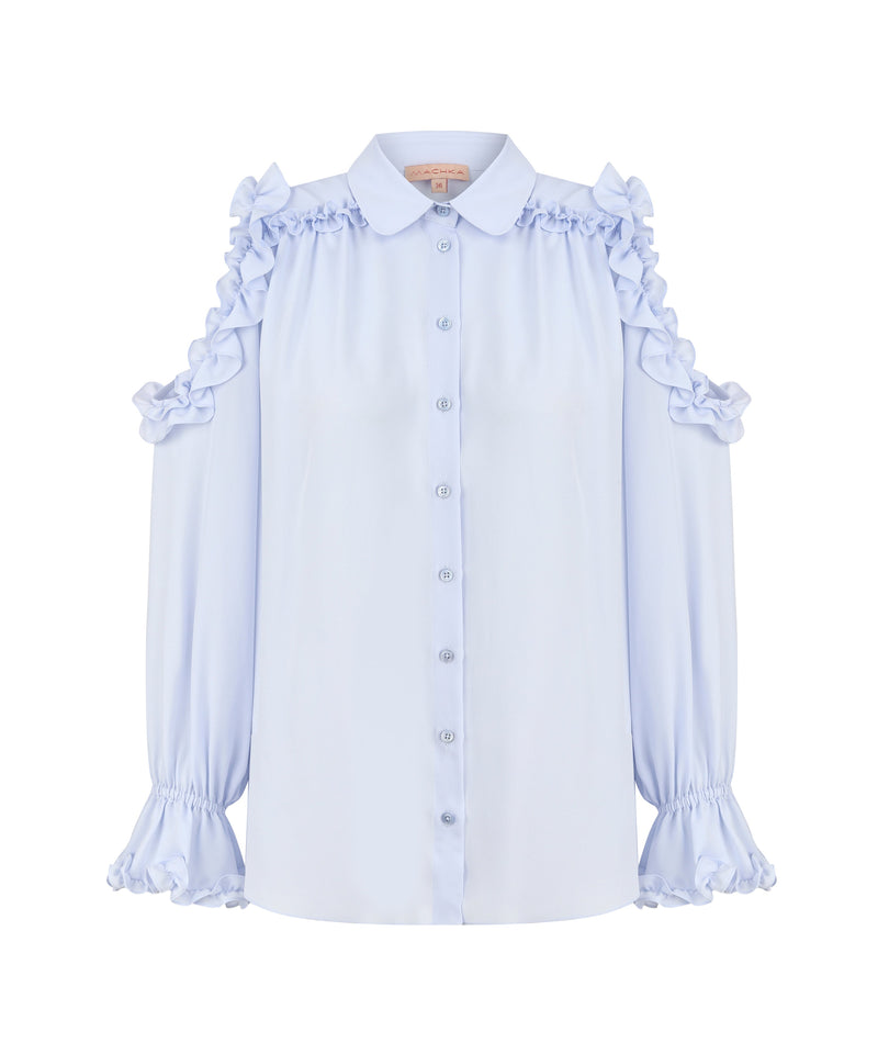 Machka Cold Shoulder Shirt Blue