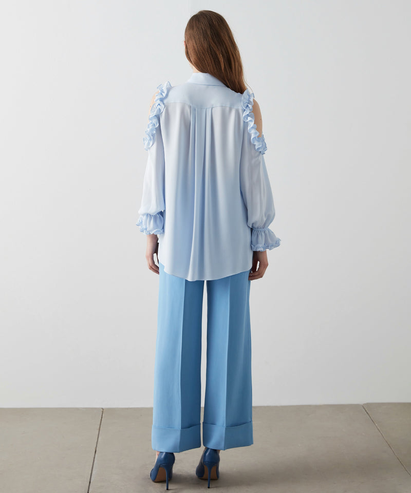 Machka Cold Shoulder Shirt Blue