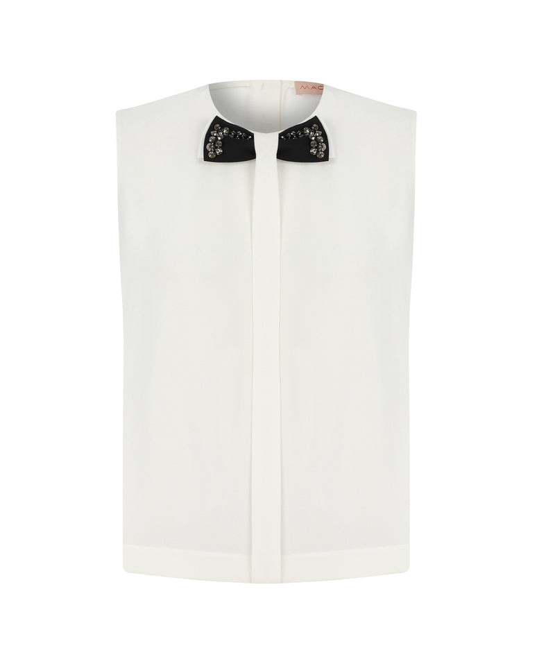 Machka Bow-Embellished Detail Blouse  Off White