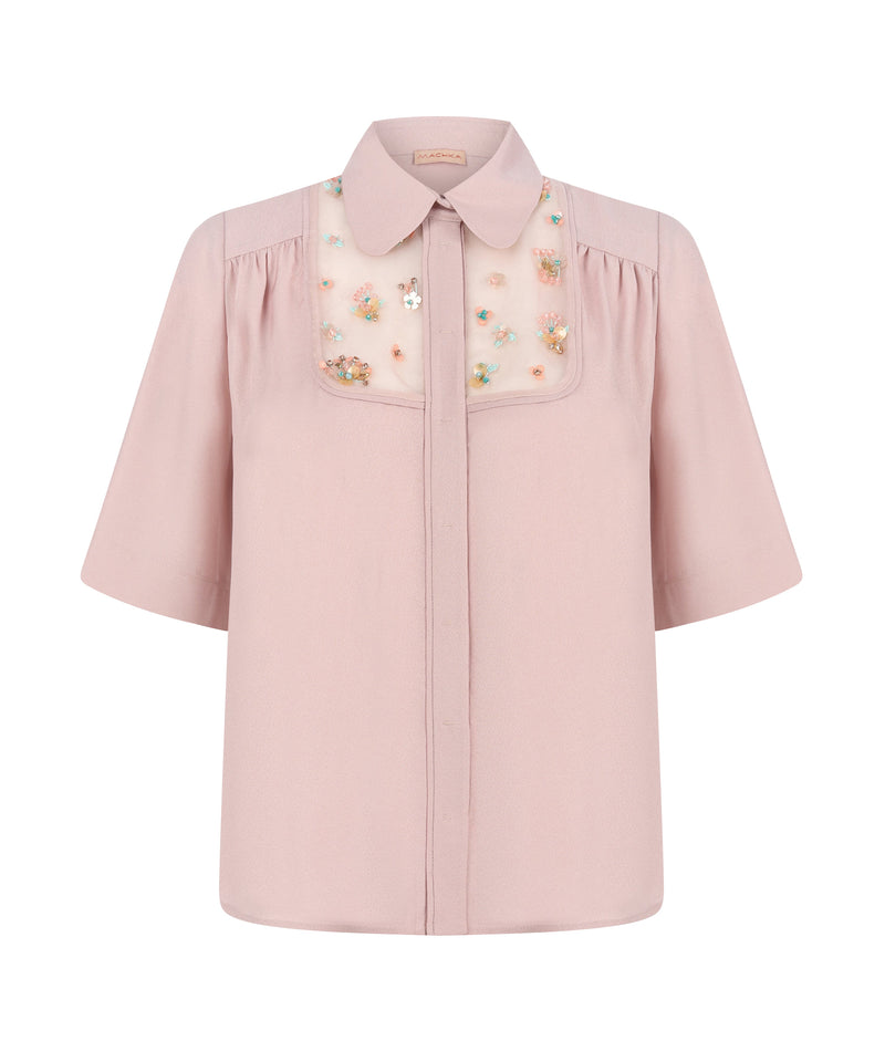 Machka Bib-Embellished Shirt Powder