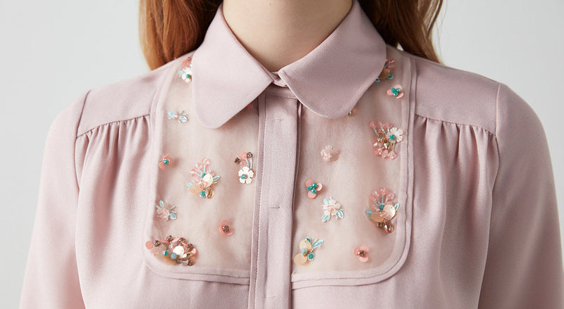 Machka Bib-Embellished Shirt Powder