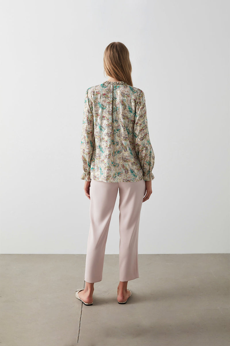 Machka Printed Long Sleeve Blouse L.Powder