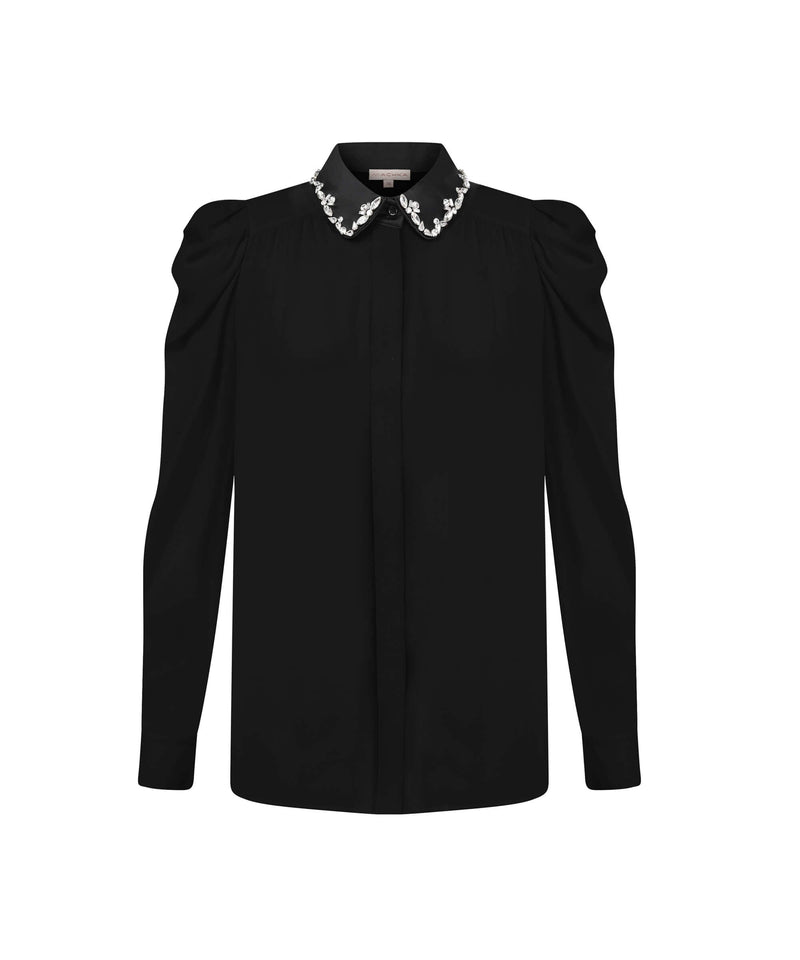 Machka Collar-Embellished Shirt Black