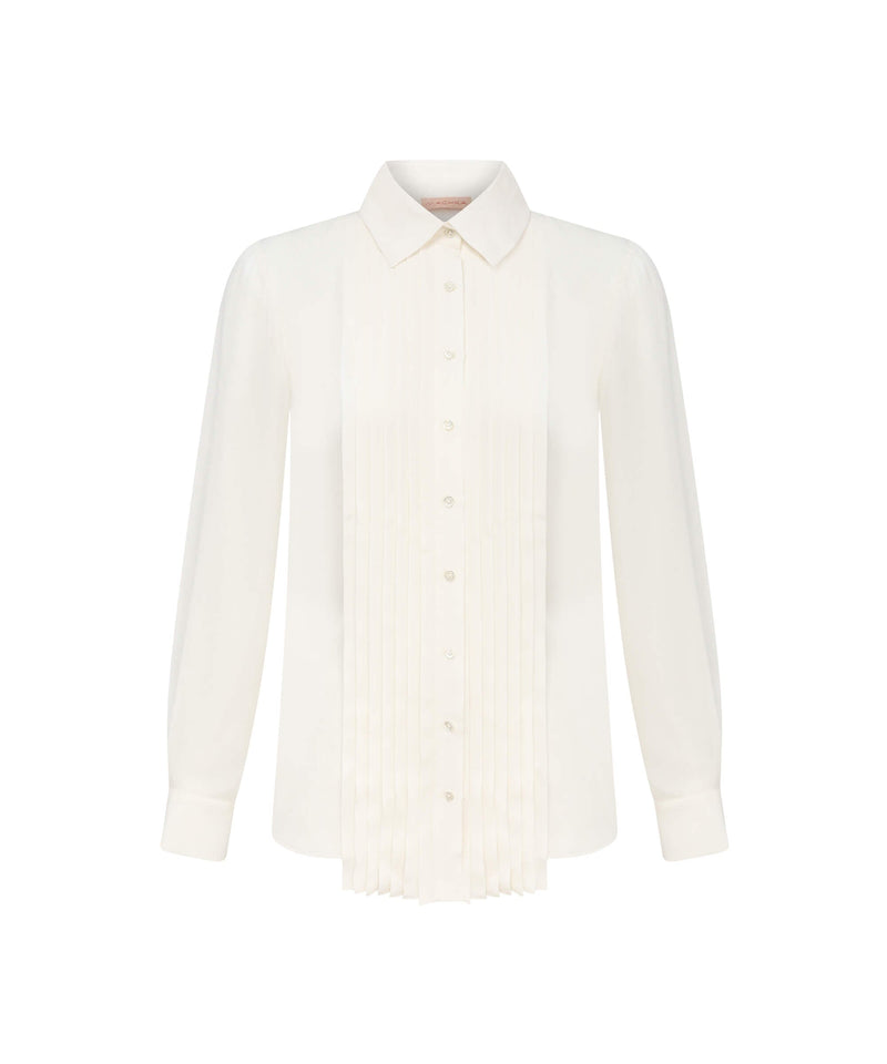 Machka Pearl-Crystal Detail Shirt Off White